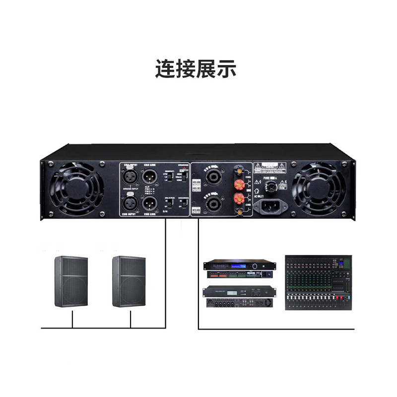 润普RP-GFG605S 国产化会议室音频系统扩声设备/音响工程功放/500W大功率专业后级数字功放机高清大图