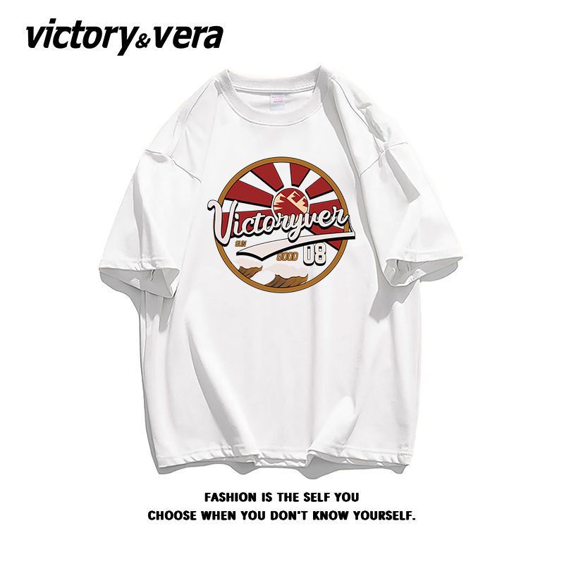 VICTORYVERA100%纯棉街头短袖t恤女夏季嘻哈BF宽松百搭半袖上衣潮