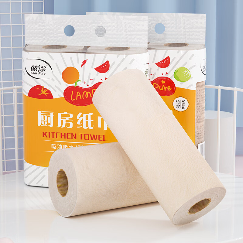 蓝漂(Lampure) 厨房卷纸2卷 (70节/卷)212mm*220mm*70节/2层*150g*2卷高清大图