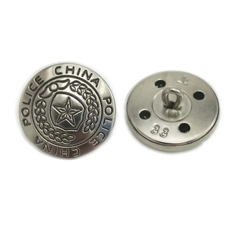 金属保安制服纽扣按扣肩扣常服外套纽扣衬衣扣治安巡逻五角星扣钮银色