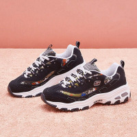Skechers斯凯奇女鞋绣花厚底休闲增高熊猫鞋老爹鞋13082