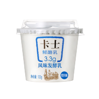 卡士鲜酪乳3.3g风味酸牛奶原味益生菌发酵乳营养早餐奶100g*12杯