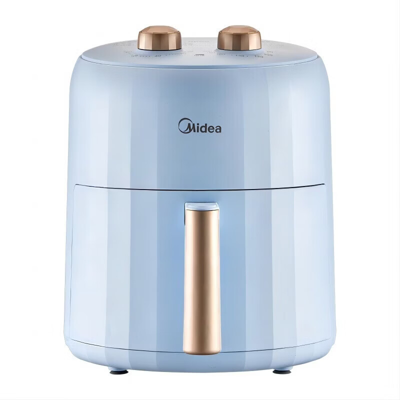 美的(Midea) MF-KZE5012 空气炸锅 无油少烟 家用全自动多功能电炸锅薯条机热风循环 不用翻面米色