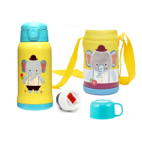 乐扣乐扣(LOCK&LOCK)保温杯儿童带吸管水杯不锈钢杯子宝宝便携水壶550ml 卡通图案LHC1435