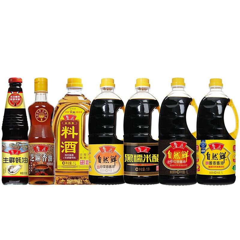 鲁花调味品礼盒酱油醋料酒蚝油香油送礼家庭调味品礼盒五福盈门礼盒