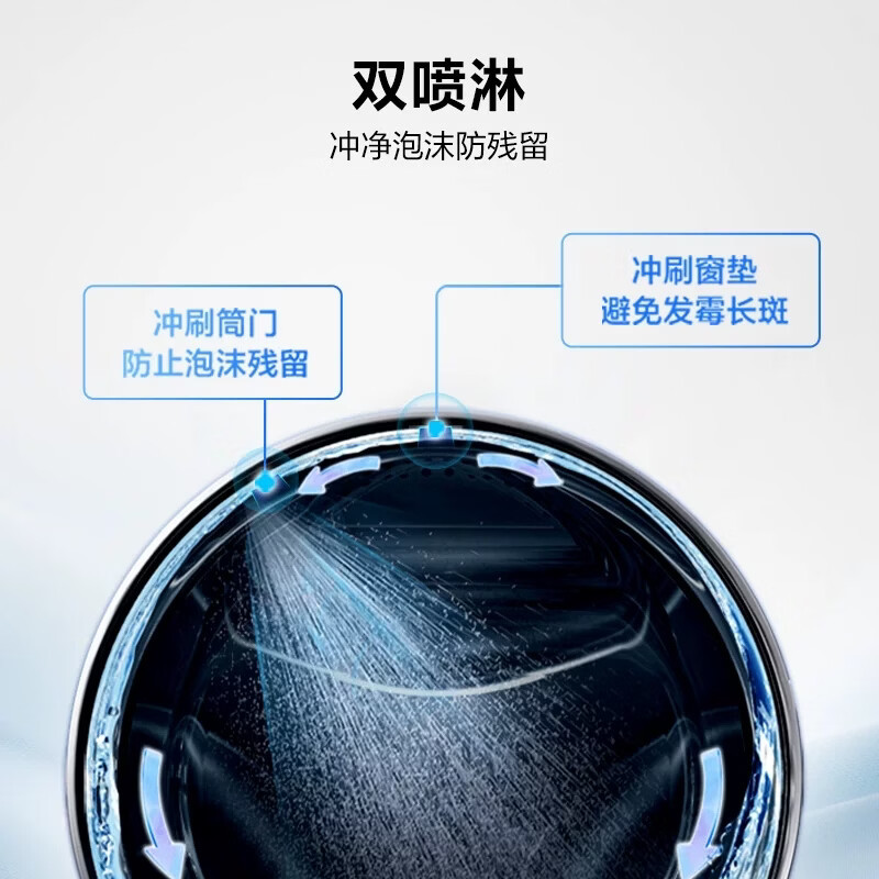 海尔小红花滚筒洗衣机XQG100-BE35DH 10kg大容量 1200转 1级能效 不锈钢内桶 前开式设计 独嵌两用高清大图