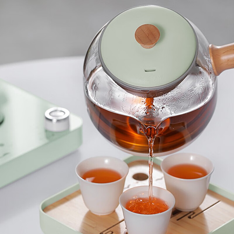 BTSM BTZC-602A 电热水壶 500ml 煮茶壶+底座+茶盘+茶杯(单位:套)草绿色高清大图