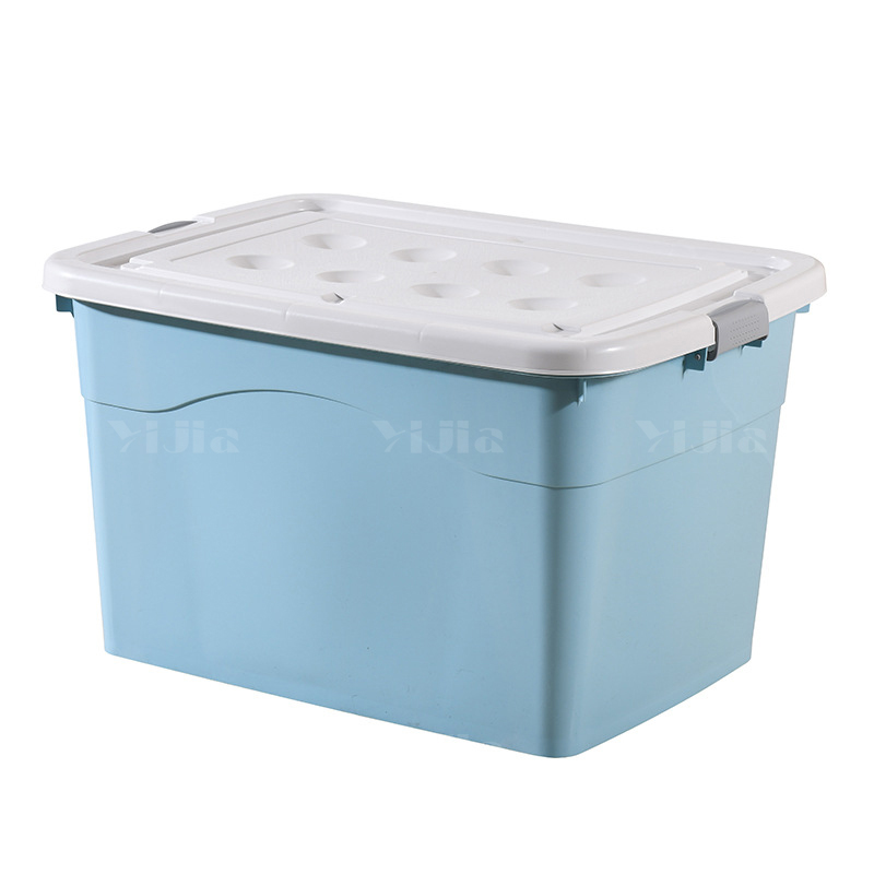 翌嘉YJ3111314 塑料收纳箱衣服整理箱杂物储物箱子 150L蓝色高清大图