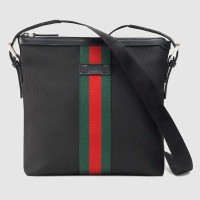 【法国正品直邮】 Gucci古驰男包新款Gucci男包古奇男包时尚帆布织带单肩 单肩包387111 KWT7N