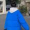 克莱因蓝羽绒棉服女短款2024新款宽松面包服学院风冬季棉衣外套