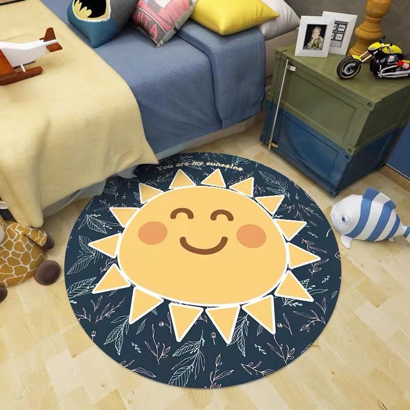 卡通可爱圆形地毯吊篮电脑椅垫子简约现代客厅卧室床边地毯地垫小熊