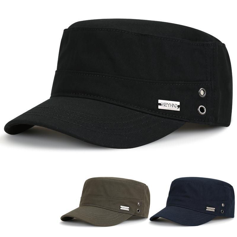 帽子男士遮阳平顶帽春秋季爸爸休闲鸭舌帽夏天太阳帽男薄款爷爷帽纯色