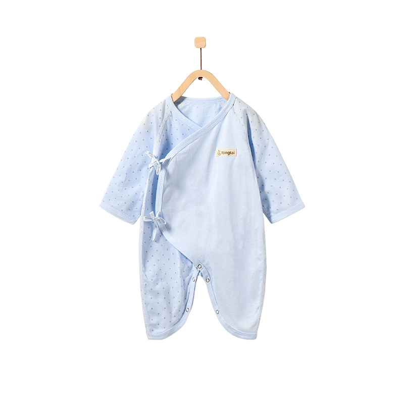 童泰TONGTAI婴幼儿内衣纯棉初生儿夏季薄款蝴蝶哈衣0-6个月宝宝连体衣爬爬服婴幼儿通用66cm
