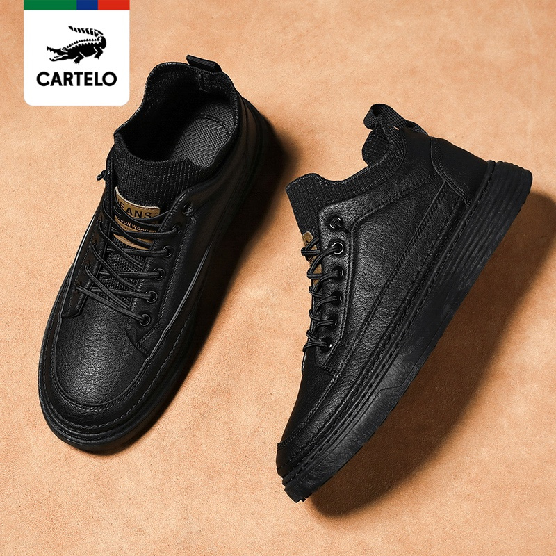 线下专柜同款卡帝乐鳄鱼cartelo新款百搭男鞋板鞋小皮鞋休闲鞋