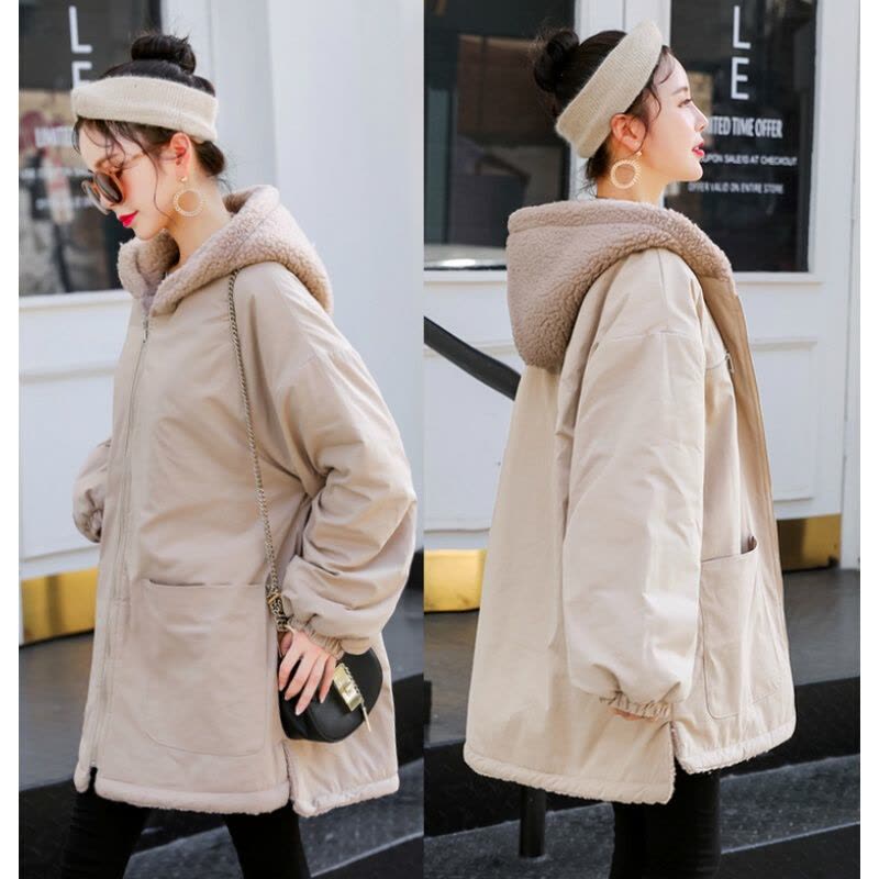 迪鲁奥(DILUAO)孕妇装冬装秋冬加绒中长款怀孕期韩版秋季羽绒服棉袄冬装上衣潮图片