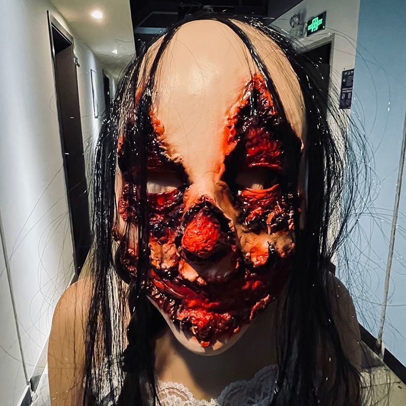 女鬼面具密室逃脱道具鬼屋昆池岩游戏角色桌游npc吓人剧本杀面具 血腥