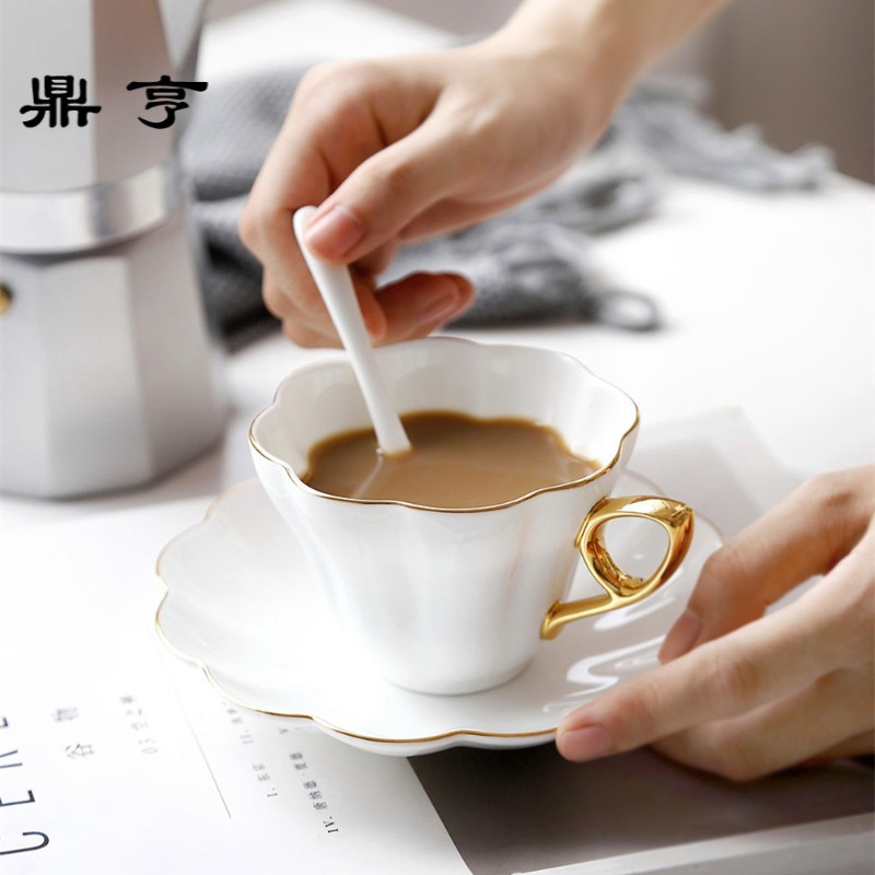 鼎亨北欧式骨瓷咖啡杯套装英式下午茶具创意陶瓷英式红茶杯碟套装