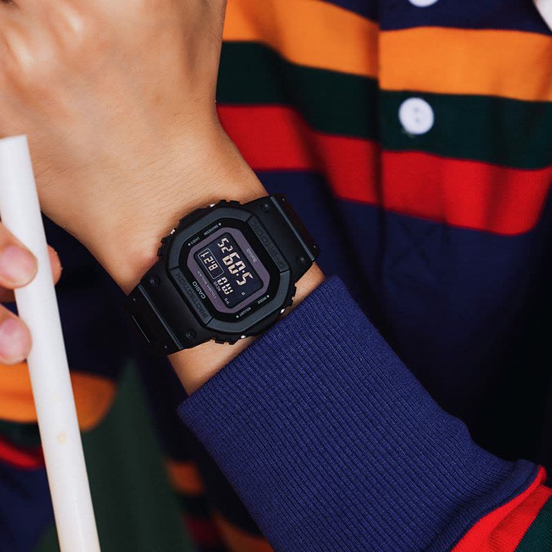 CASIO旗舰店卡西欧手表男小方块电子表G-SHOCK炫夜之城运动时尚休闲蓝牙太阳能电波石英表男表GW-B5600BC图片