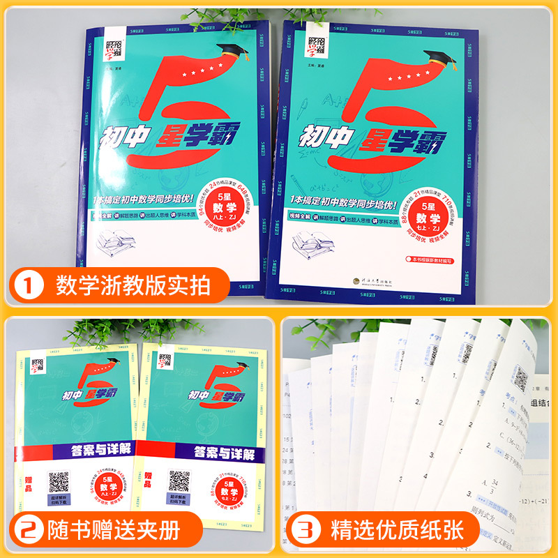 [数学]北师版 七年级下 [正版]2025初中五星学霸题中题七年级八年级上册下语文数学科学英语物理浙教版人教版北师大初一