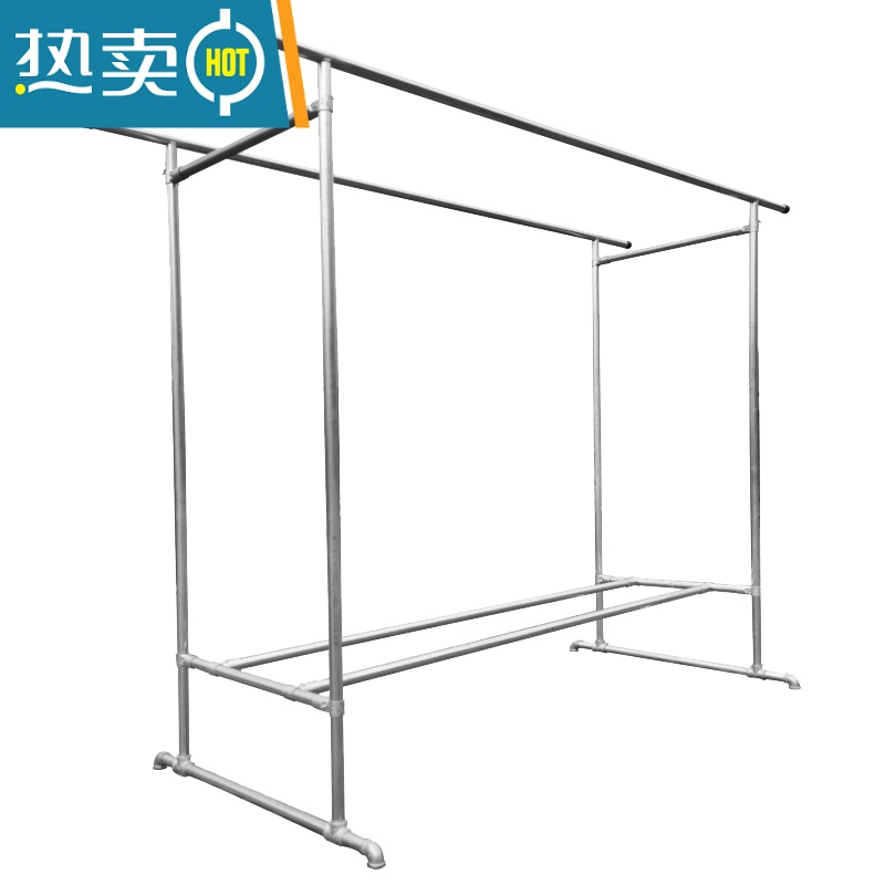 敬平镀锌钢管晾衣架落地室外带轮移动晒被子架阳台楼顶户外防风挂衣架 B款加轮1.8长(1.4/1.6)高0.6宽 送40个高清大图