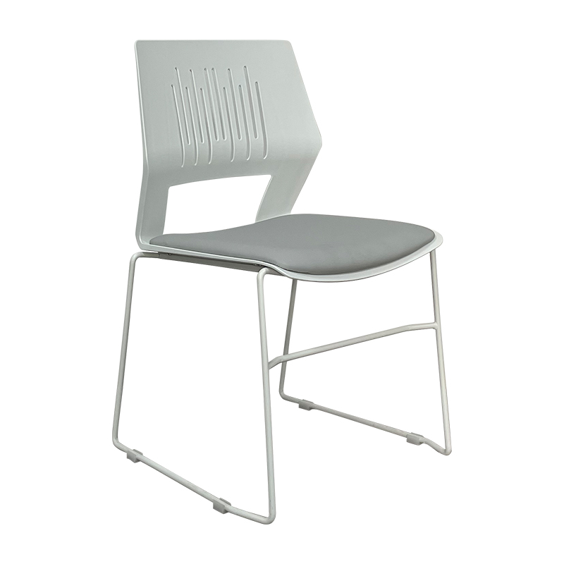 臻远 ZY-7485 简约培训椅办公会议椅电脑椅靠背椅 白架灰垫