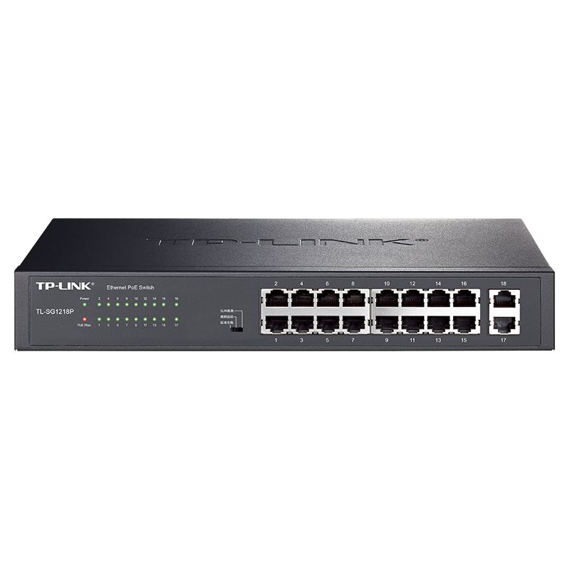 普联(TP-LINK)TL-SG1218P 18口千兆非网管以太网PoE供电交换机16口千兆网线供电+2千兆网口高清大图