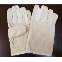 双层压线耐磨手套 棉布 原色