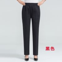 迪鲁奥（DILUAO)高端轻奢中老年女裤秋松紧腰棉宽松大码直筒高腰加肥加大休闲妈妈裤子春秋_941 4XL建议165-180斤 黑色