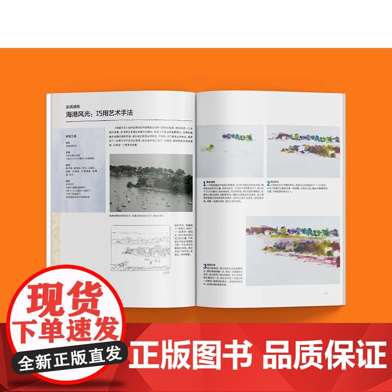 印象派风景油画技法 油画自学大师名画临摹绘画实例创作步骤教学上海人民美术出版社油画构图明暗配色笔触绘画技巧教程高清大图