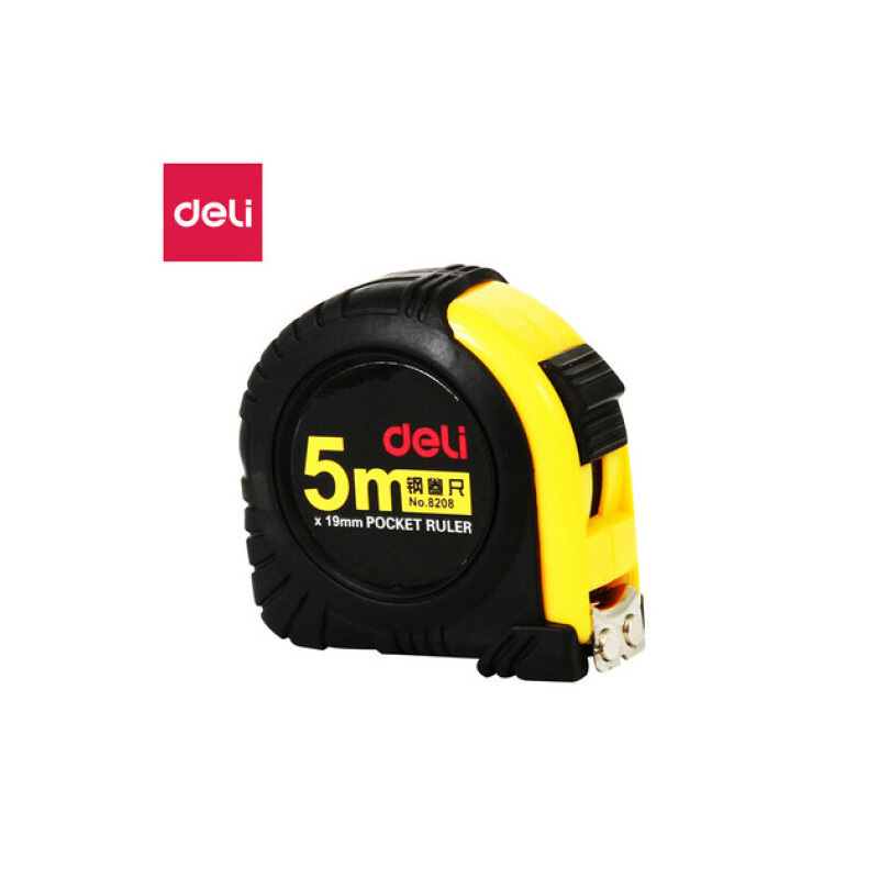 得力(deli)5m锁定功能钢卷尺 木工尺装修测量尺子 办公用品 8203/