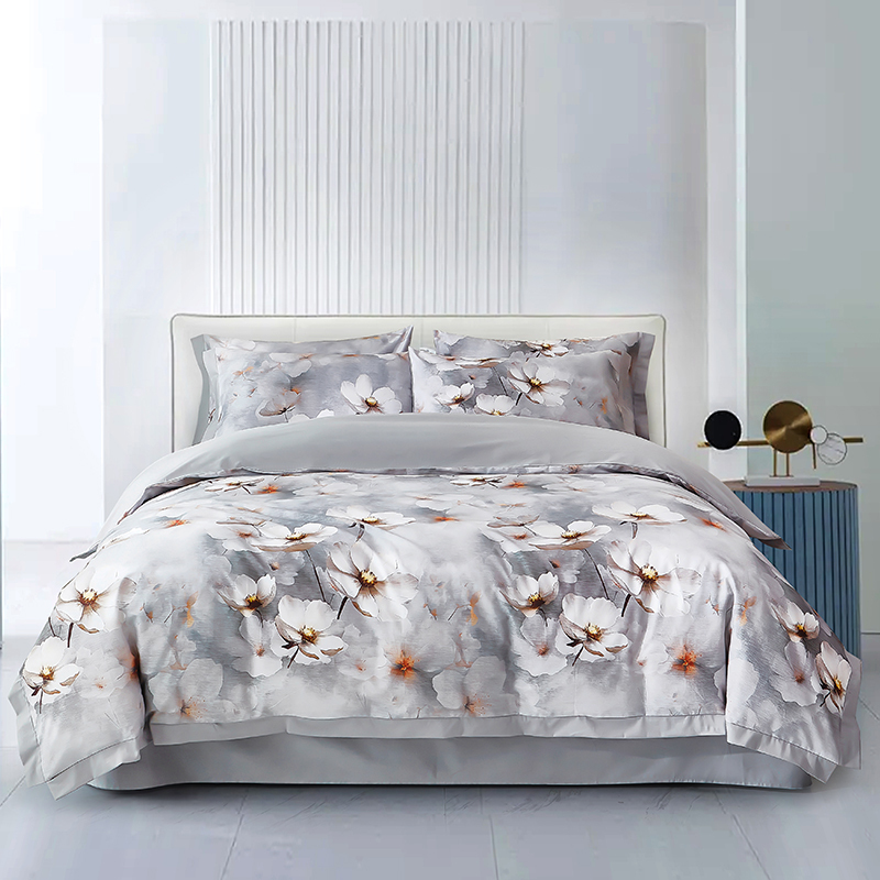 金丝莉(kintheri) 数码印全棉四件套 墨染山水 规格200×230cm 2300G高清大图
