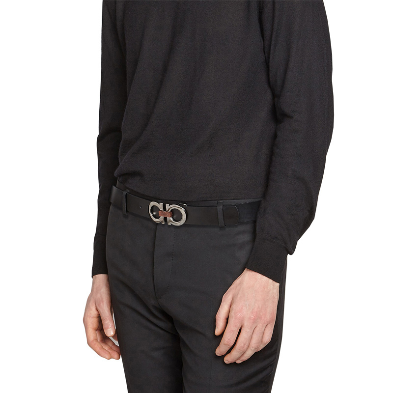 [直营]Salvatore Ferragamo 菲拉格慕 黑色男士腰带 67-8783-476363