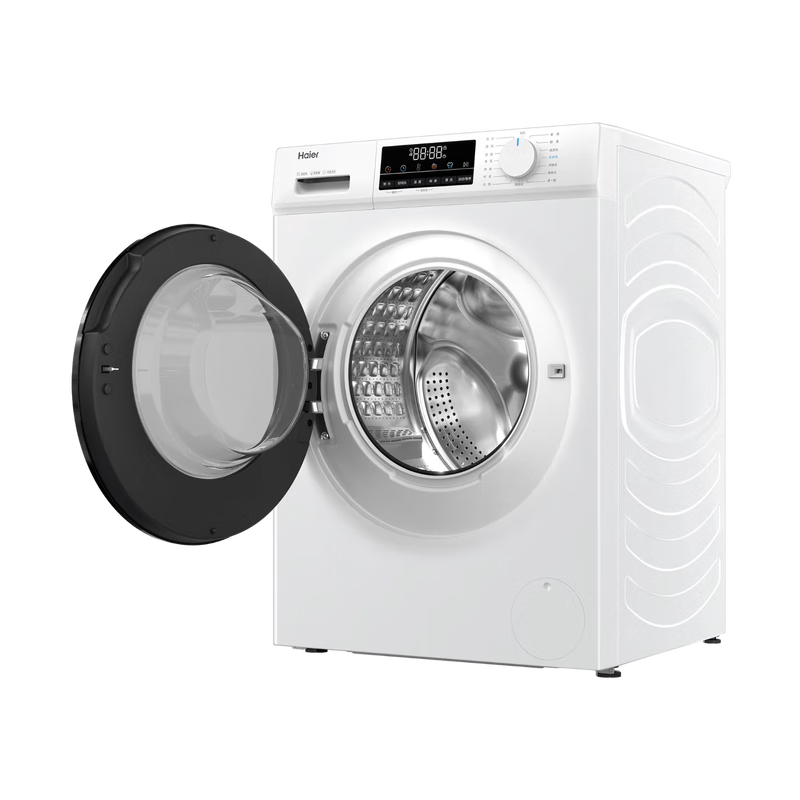 海尔10公斤健康洁净滚筒洗衣机超薄大容量双喷淋除菌高洗净 XQG100-50GW高清大图