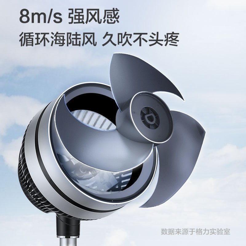 格力(GREE)空气循环扇 FSZ-20X60Bg3 电风扇 落地扇8H定时预约 8挡风速调节 wifi智能遥控 电风扇高清大图