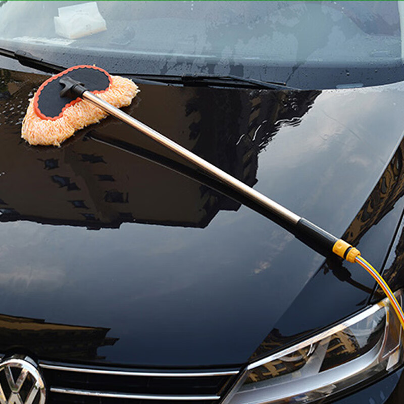 谋福 通水洗车拖把 刷车工具擦车刷子除尘刷(棉线通水刷+2个接头)高清大图