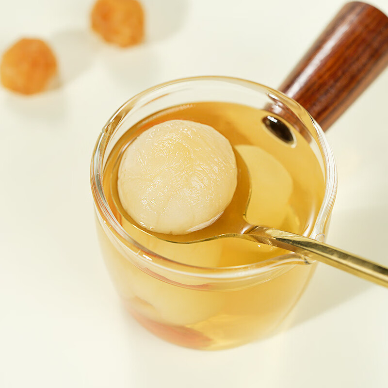 绿帝桂圆粒晶莹甘甜能煮能泡干度适中金黄厚实软韧不湿160g高清大图