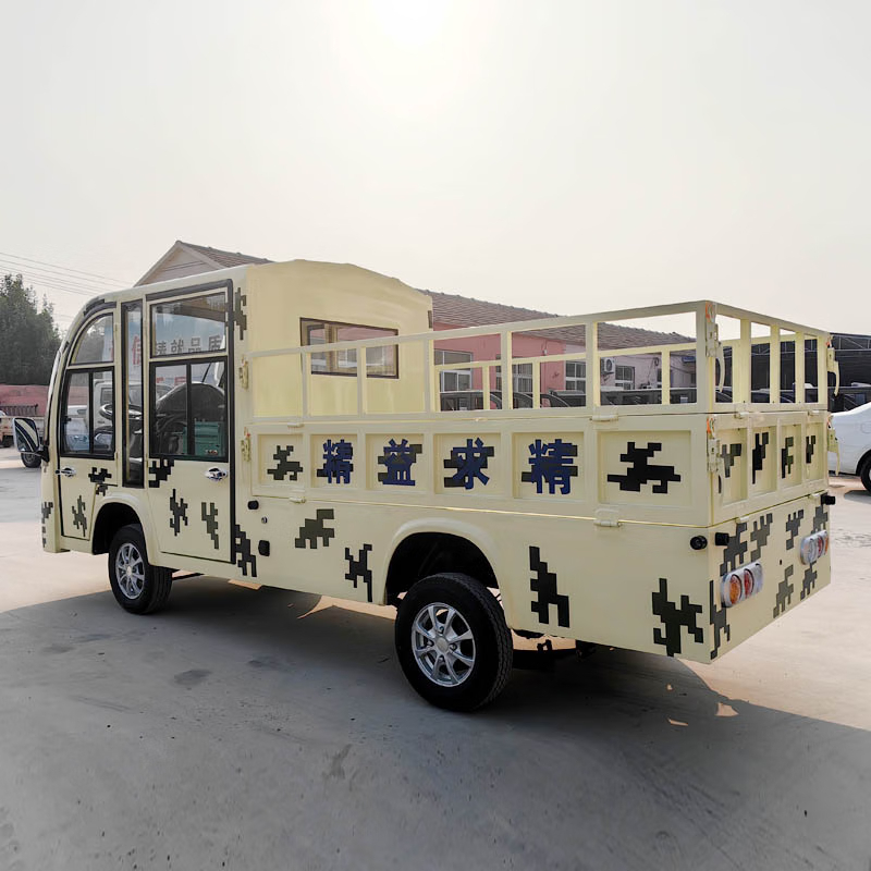 德武军恒电动巡逻皮卡车5座四轮观光车4000瓦+72v100ah*6只铅酸电池刹车助力方向助力