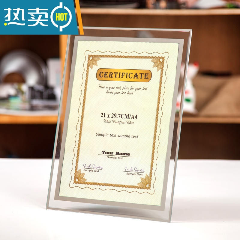 敬平现代简约水晶玻璃摆台摆件相框5 6 7 8 10寸横竖通用影楼宝宝画框 水晶 6寸 洗照片高清大图