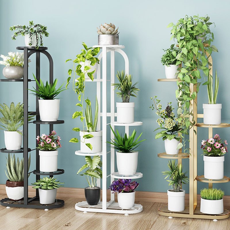弘拜铁艺花架绿萝客厅置物架多层落地花盆架阳台室内现代简约式花架子