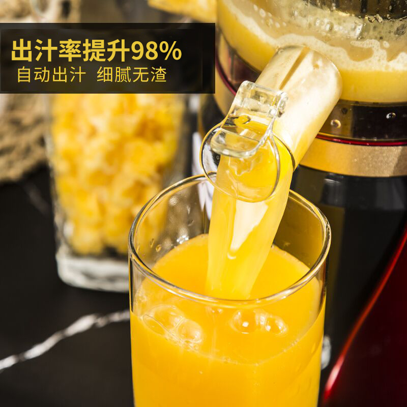榨汁机家用渣汁分离水果全自动小型果蔬果肉多功能炸果汁机原汁机|升级款大口径B/双滤网(金色)