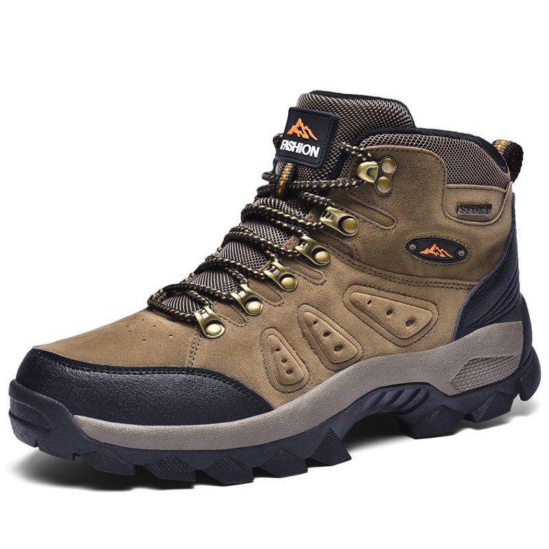 棕色98939断码特价冬季高帮登山鞋男防滑户外鞋徒步鞋雪地靴东北棉鞋