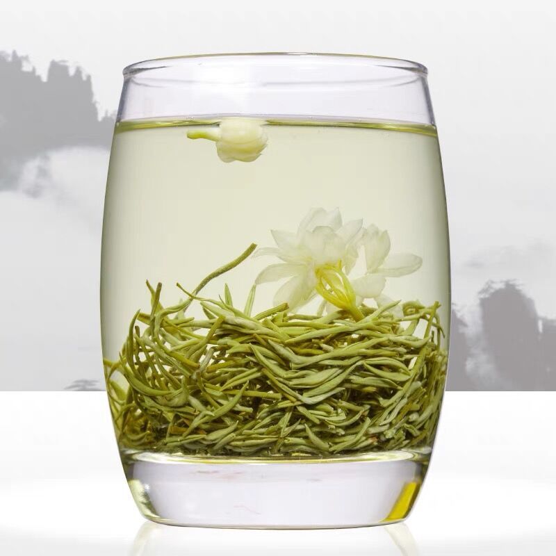 福岗茉莉花茶特级浓香型新茶毛尖绿茶茉莉龙珠飘雪茶叶礼盒装500g