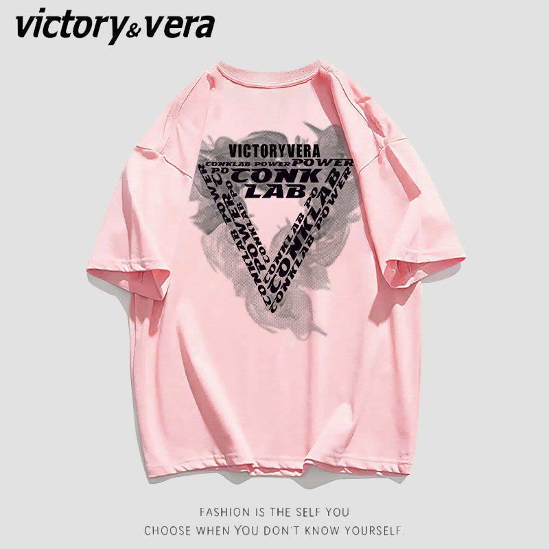 VICTORYVERA短袖t恤女2022夏季新款学生复古印花韩版宽松休闲上衣图片