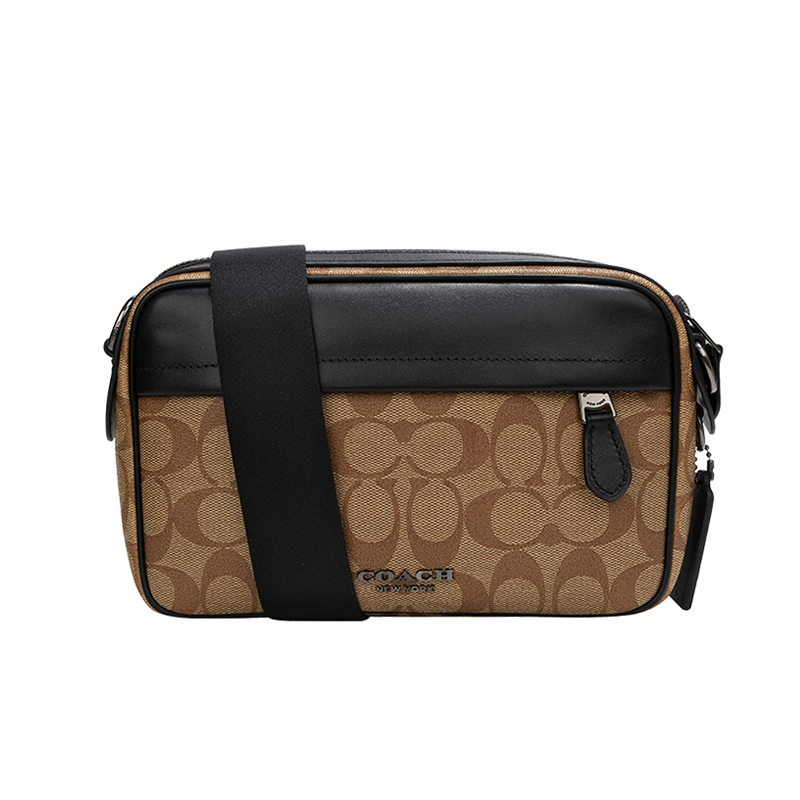 蔻驰(COACH)男包 奥莱款男士字母印花相机包 单肩包男斜挎包男腰包单肩包 50715高清大图