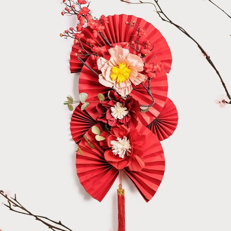 2024龙年新年装饰品 竖扇组合 70*37CM (单位:套)高清大图