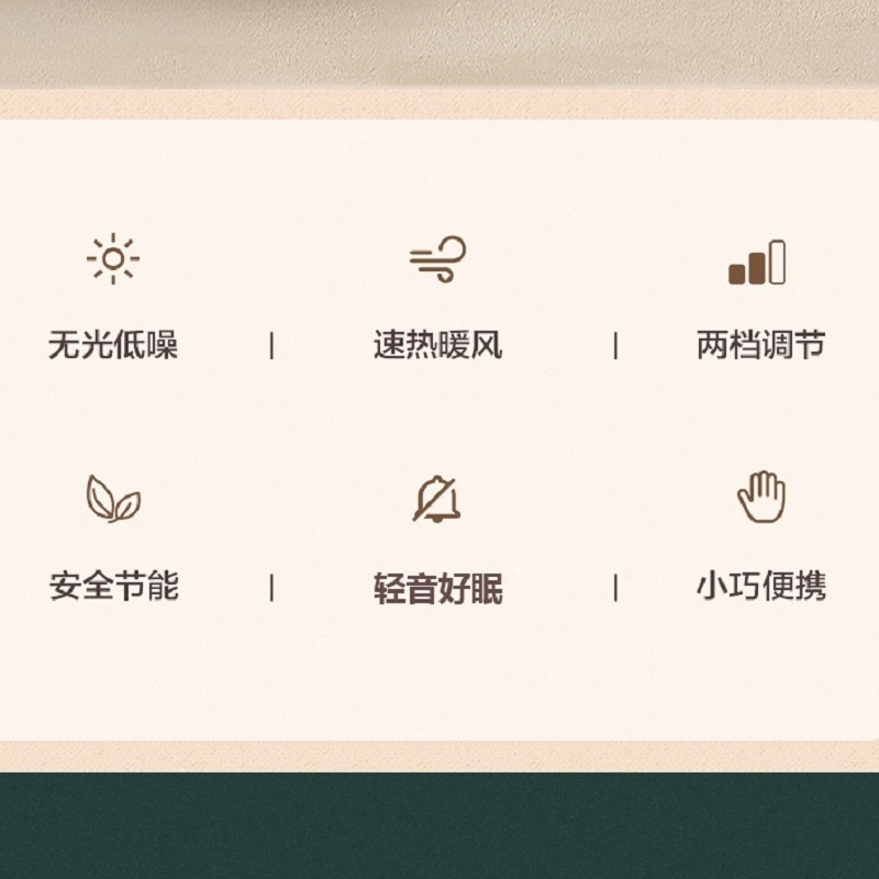 海尔(Haier)HN2016B暖风机 台卧两用 机械控制 无光低噪 小巧便携 安全节能 居浴两用 取暖器电暖气家用