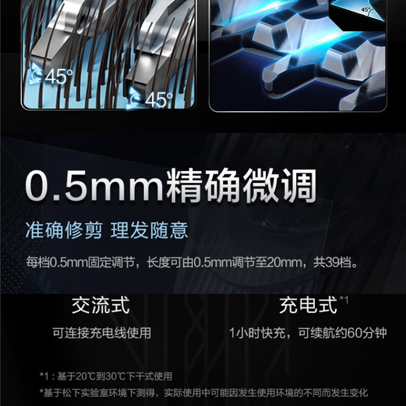 松下(Panasonic)电动理发器家庭成人儿童电推子剪刀剃光头神器磁悬浮马达全身水洗ER-JSC6AS405