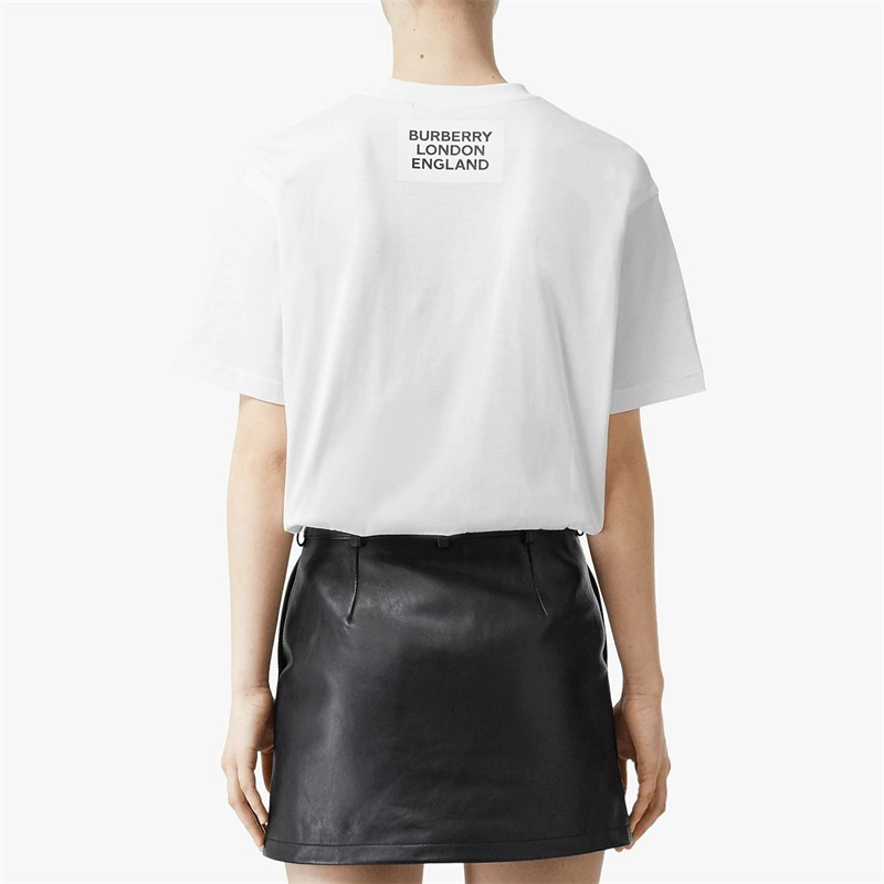 [20春夏新款]BURBERRY/博柏利 女士棉质蒙太奇印花棉质宽松T恤衫女士短袖T恤