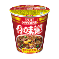 NISSIN/日清合味道香辣牛肉83g*12杯整箱方便面泡面