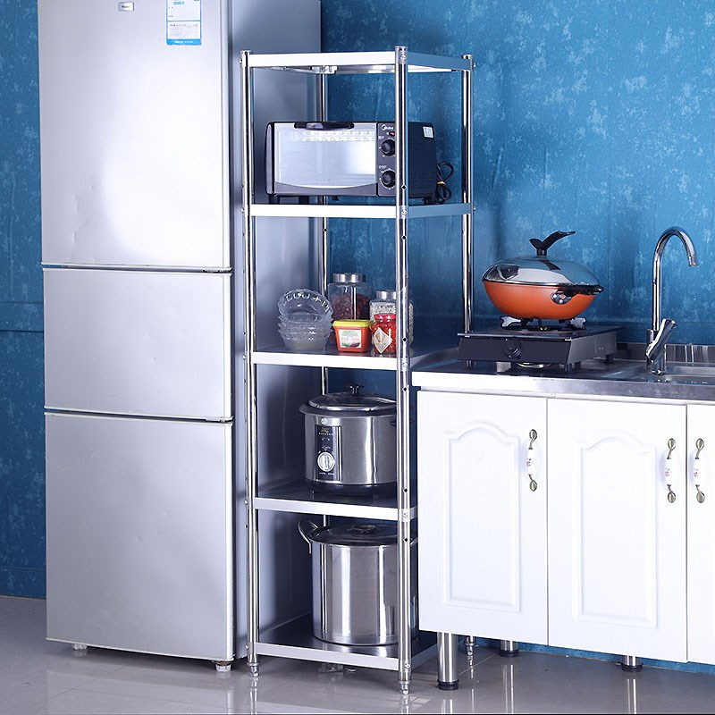 ciaa不锈钢厨房置物架35cm夹缝收纳多层架四层落地30宽冰箱缝隙储物架